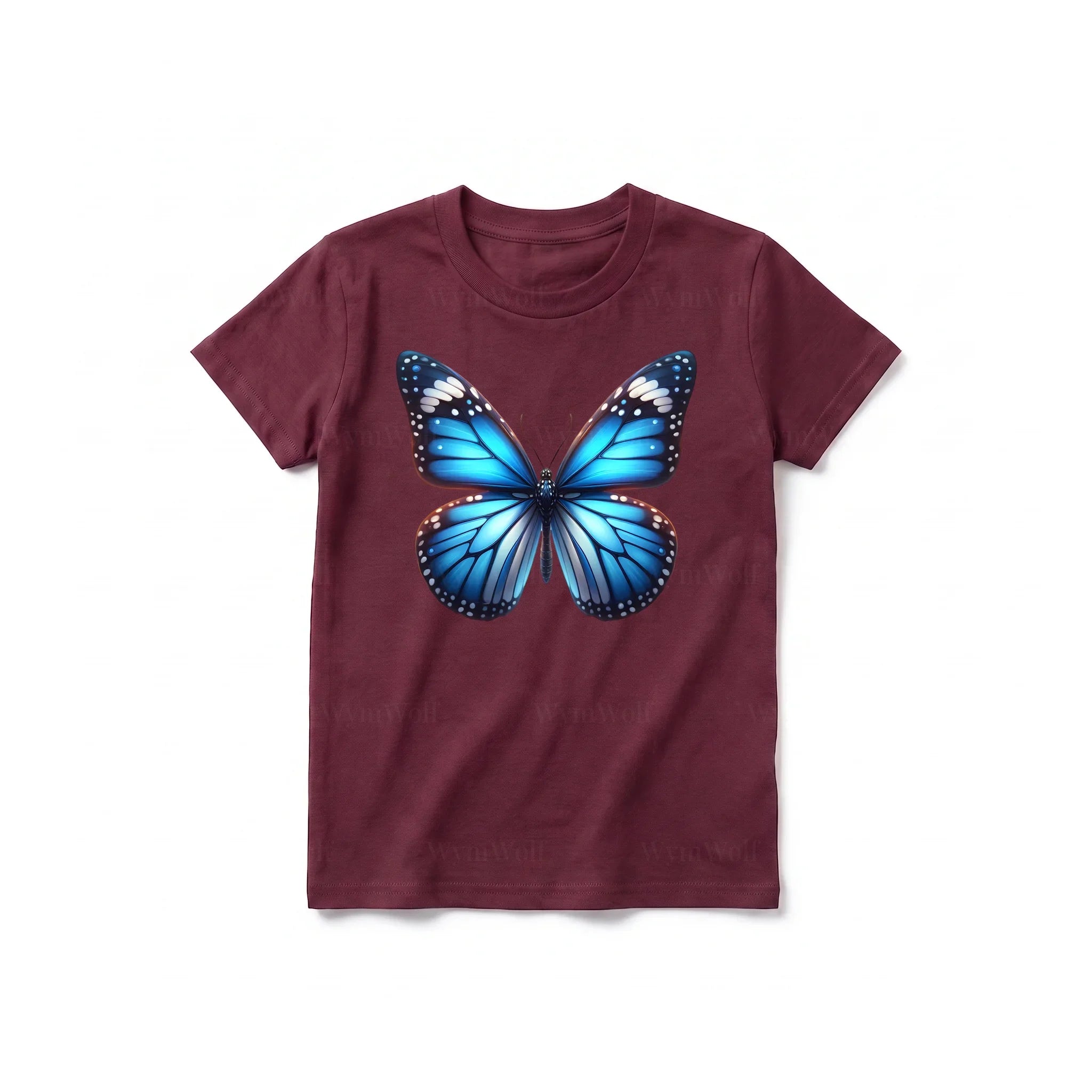 A maroon short-sleeve crewneck t-shirt for youth featuring a graphic of a arthropods animal on the front.