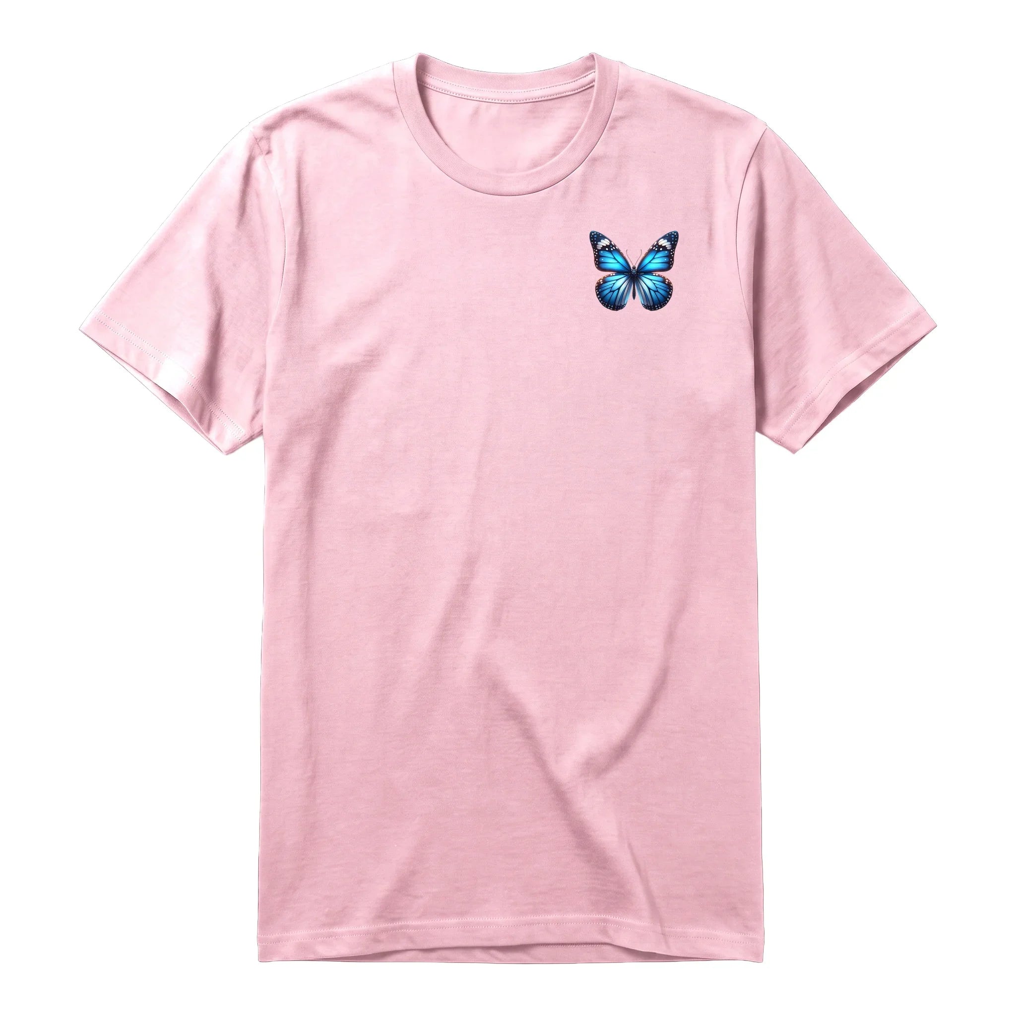 A pink short-sleeve crewneck t-shirt for adult featuring a graphic of a arthropods animal on the left chest.