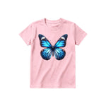 A pink short-sleeve crewneck t-shirt for youth featuring a graphic of a arthropods animal on the front.