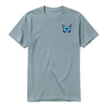 A sage short-sleeve crewneck t-shirt for adult featuring a graphic of a arthropods animal on the left chest.