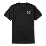 A black short-sleeve crewneck t-shirt for adult featuring a graphic of a arthropods animal on the left chest.