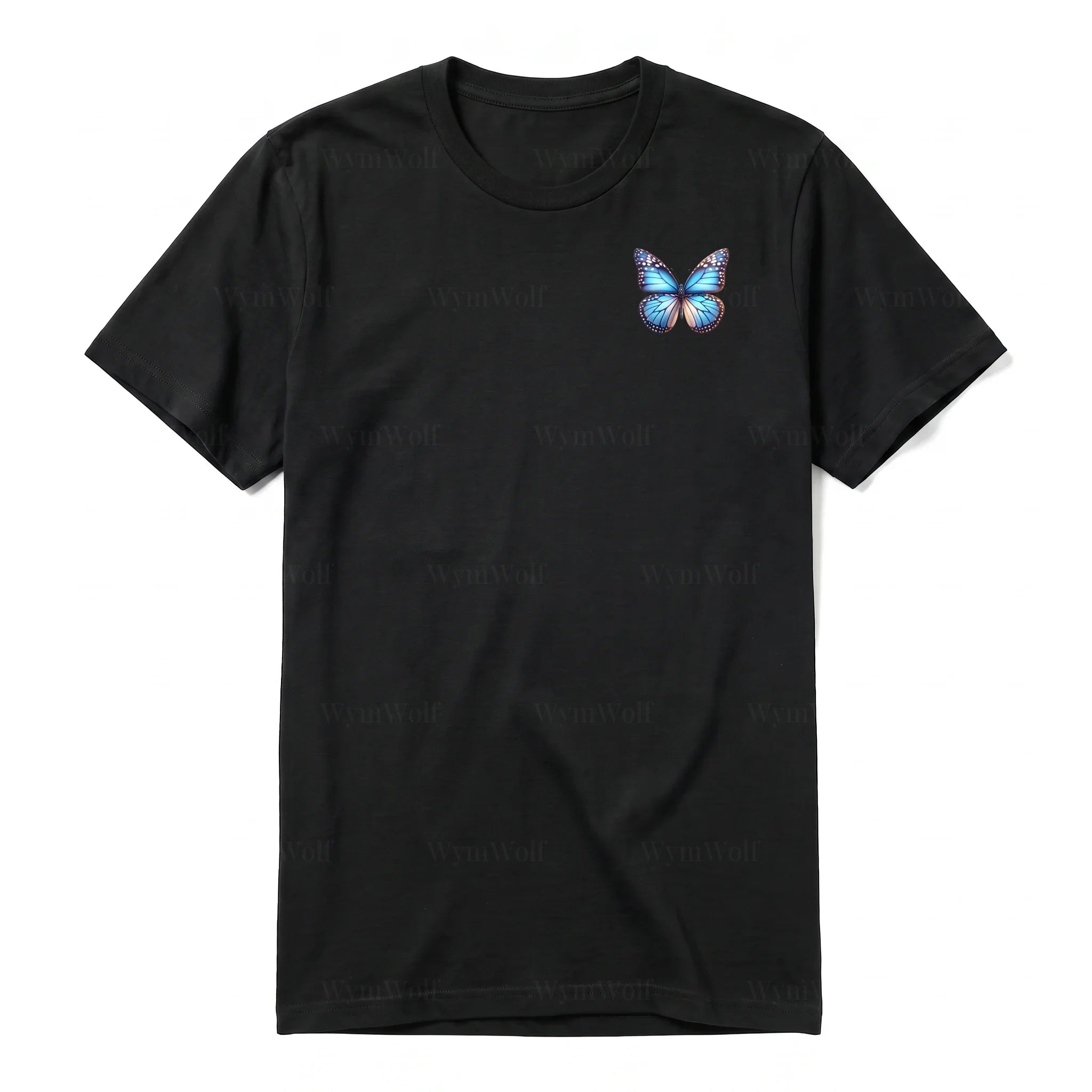 A black short-sleeve crewneck t-shirt for adult featuring a graphic of a arthropods animal on the left chest.
