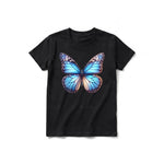 A black short-sleeve crewneck t-shirt for youth featuring a graphic of a arthropods animal on the front.