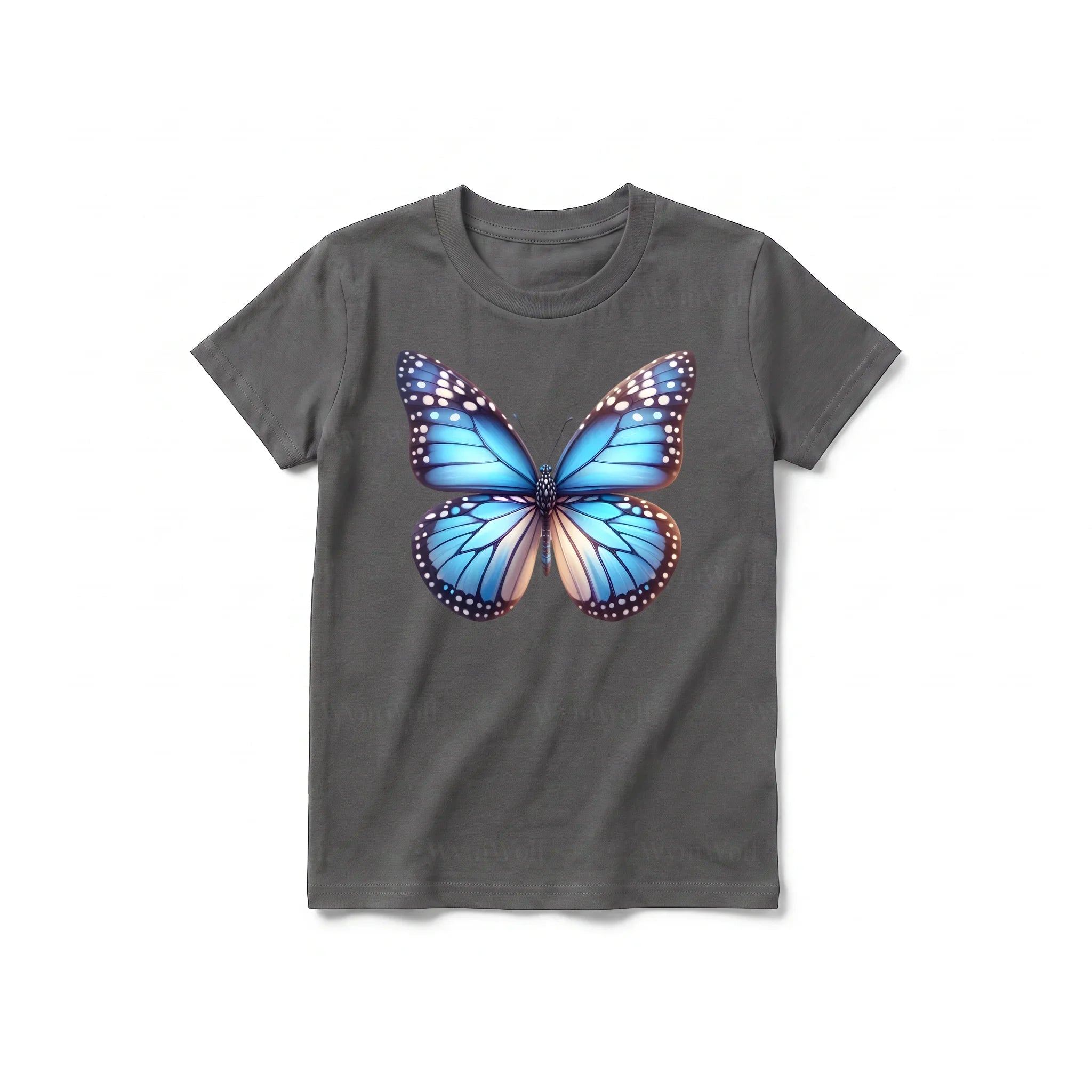 A charcoal short-sleeve crewneck t-shirt for youth featuring a graphic of a arthropods animal on the front.