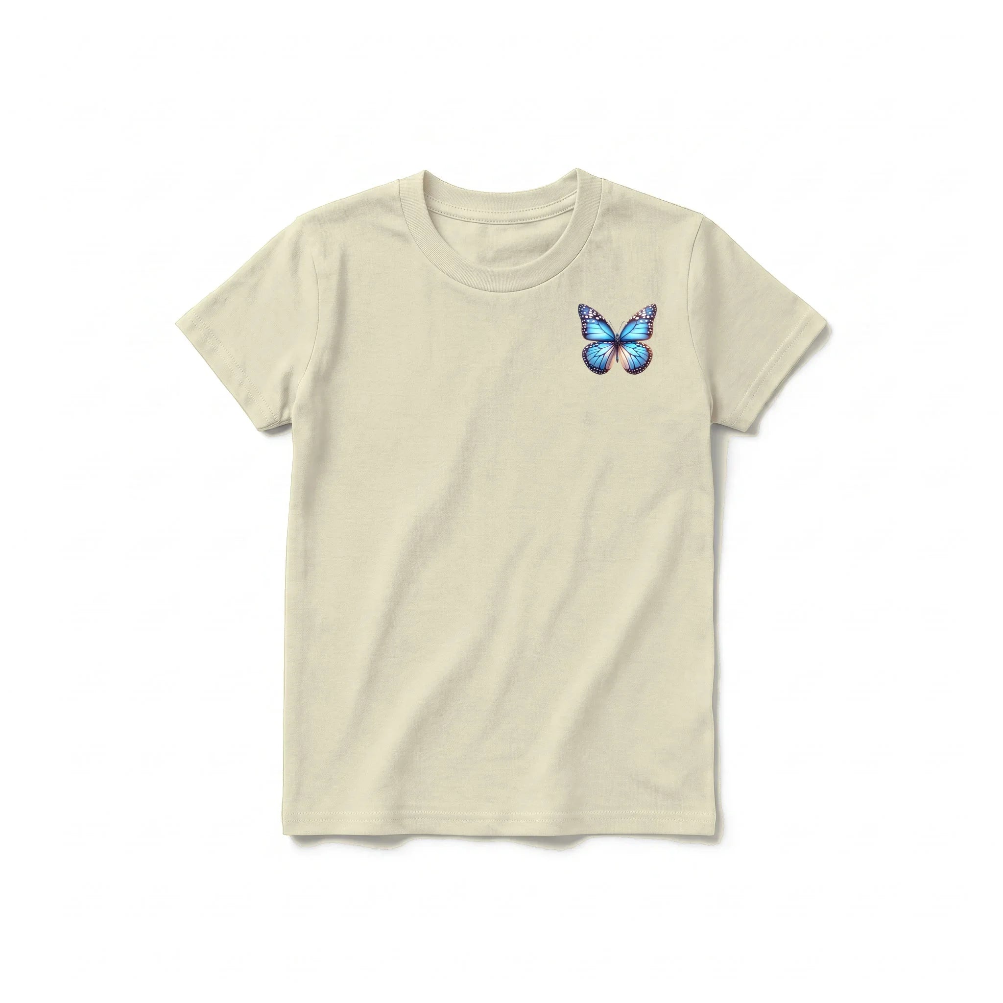 A latte short-sleeve crewneck t-shirt for youth featuring a graphic of a arthropods animal on the left chest.