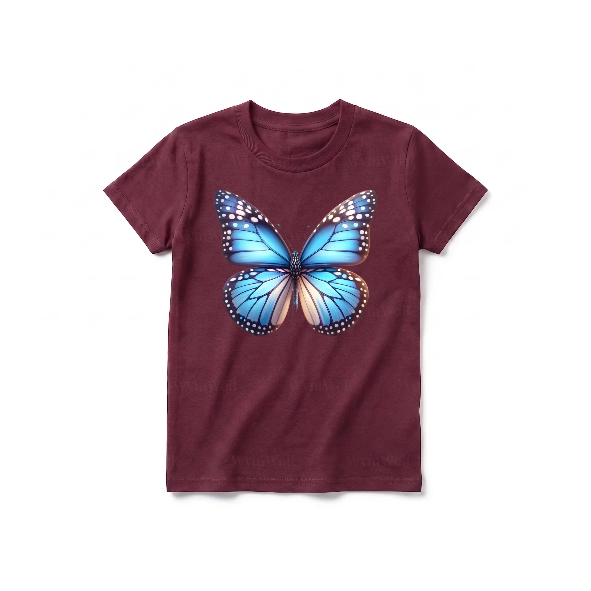 A maroon short-sleeve crewneck t-shirt for youth featuring a graphic of a arthropods animal on the front.
