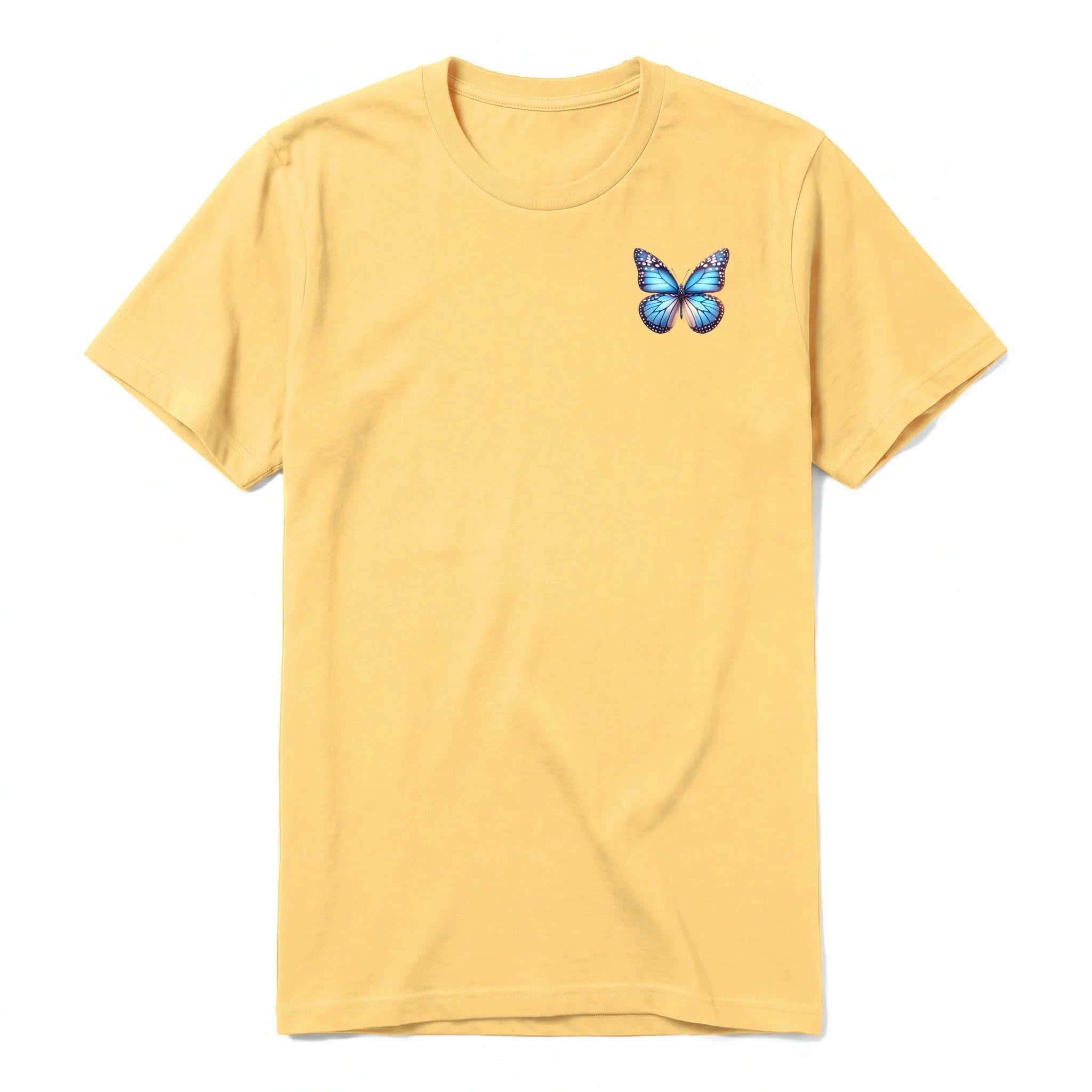 A mustard short-sleeve crewneck t-shirt for adult featuring a graphic of a arthropods animal on the left chest.
