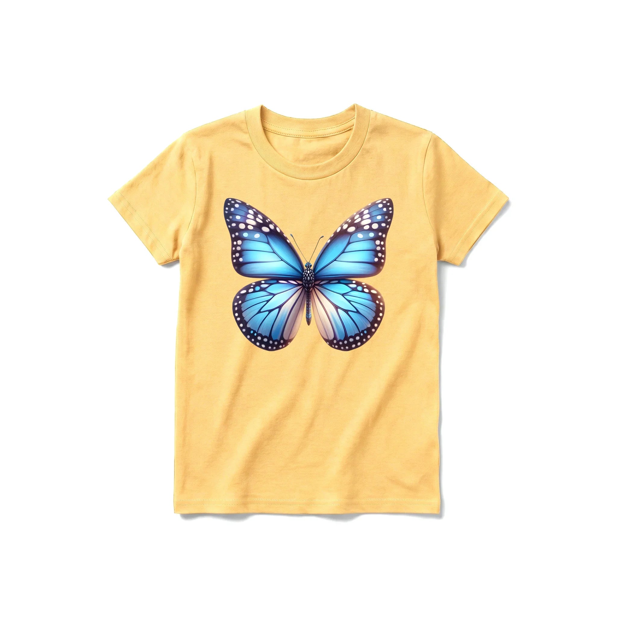 A mustard short-sleeve crewneck t-shirt for youth featuring a graphic of a arthropods animal on the front.