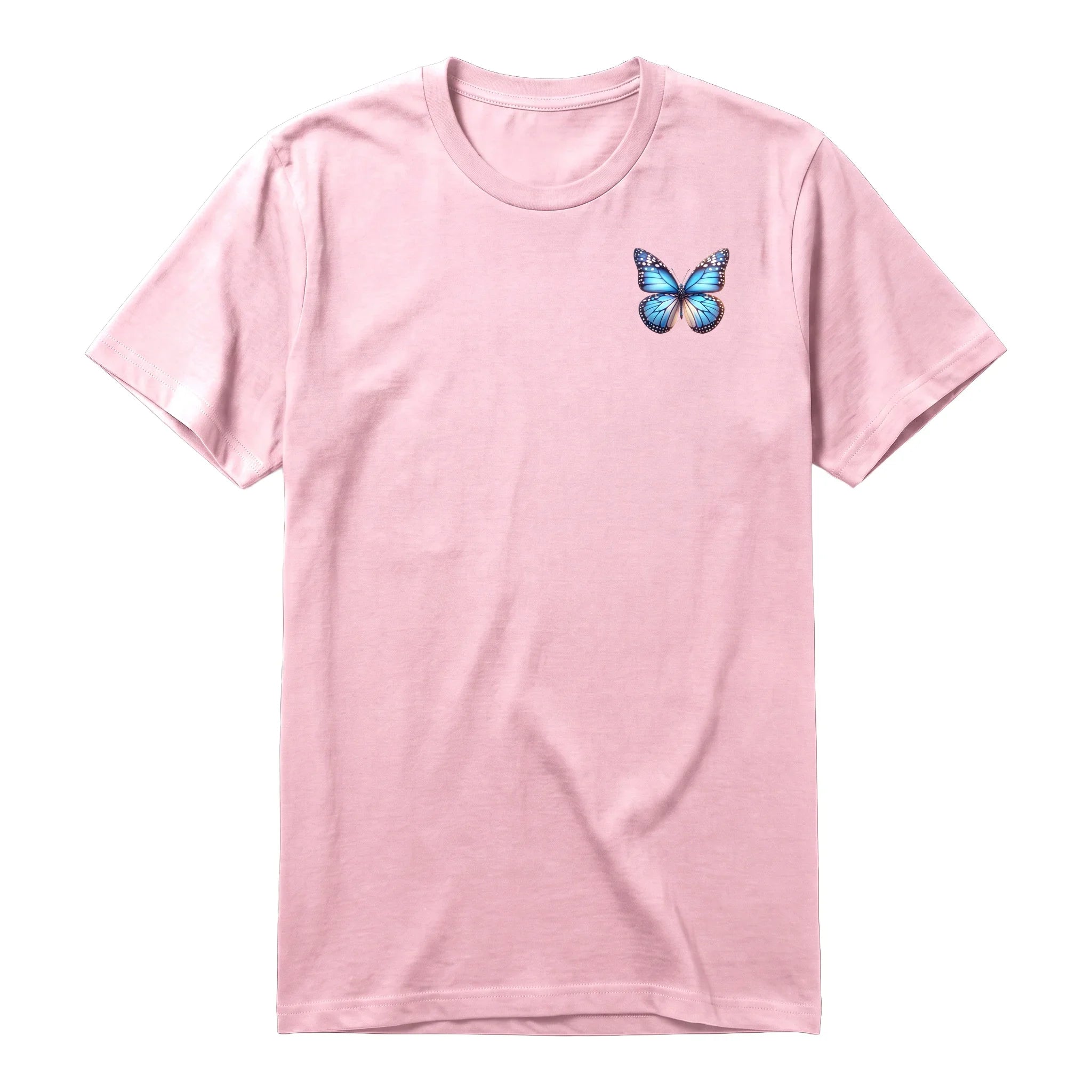 A pink short-sleeve crewneck t-shirt for adult featuring a graphic of a arthropods animal on the left chest.