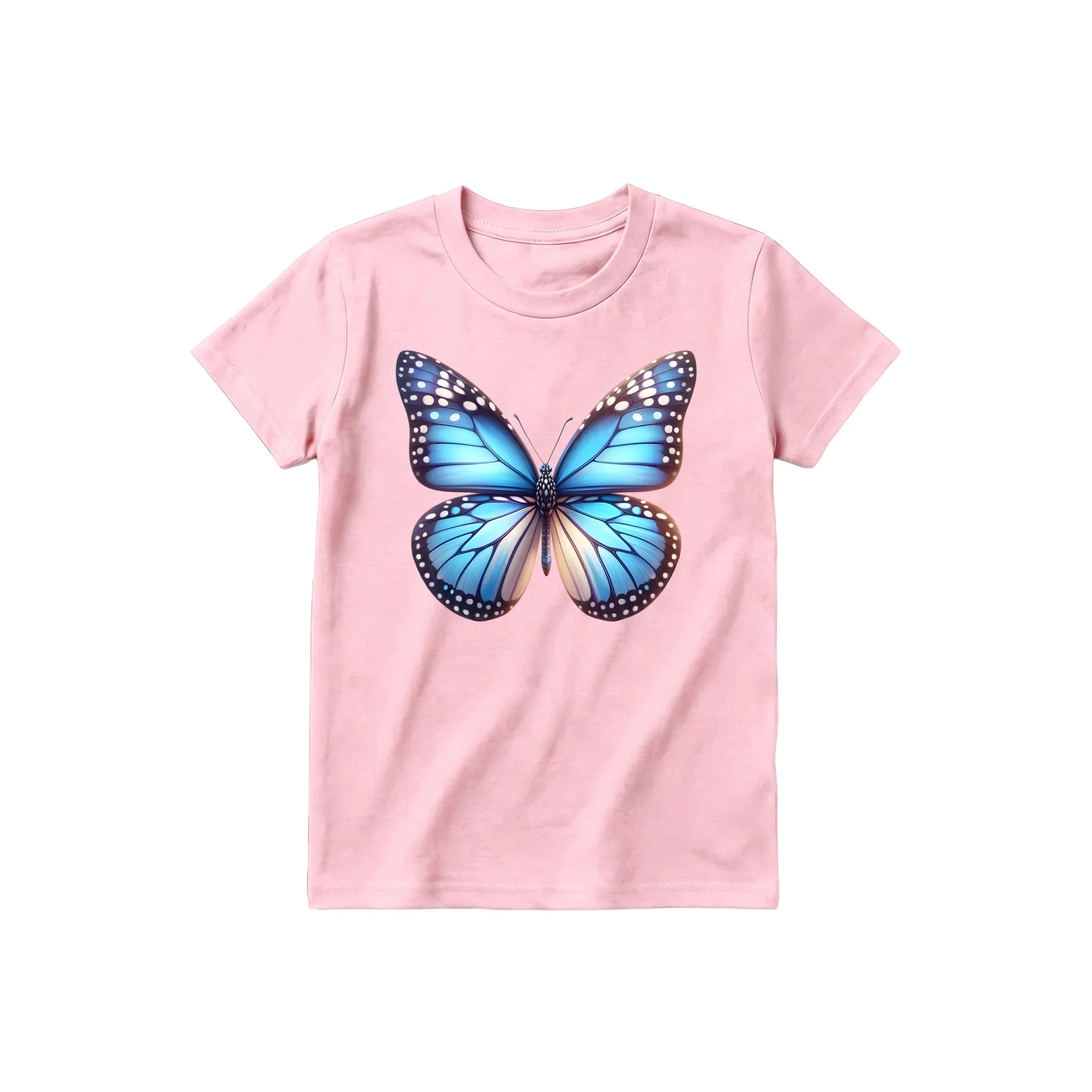 A pink short-sleeve crewneck t-shirt for youth featuring a graphic of a arthropods animal on the front.