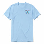 A powder short-sleeve crewneck t-shirt for adult featuring a graphic of a arthropods animal on the left chest.