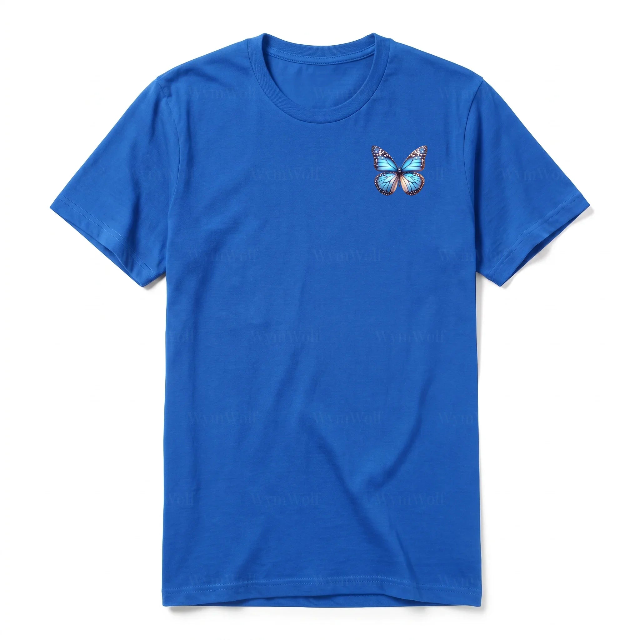A royal short-sleeve crewneck t-shirt for adult featuring a graphic of a arthropods animal on the left chest.