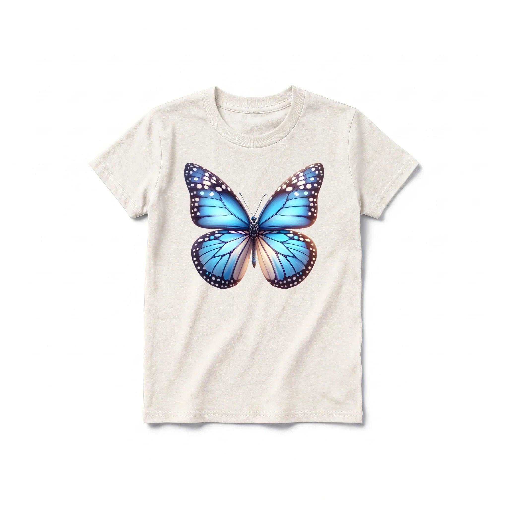 A vintage-white short-sleeve crewneck t-shirt for youth featuring a graphic of a arthropods animal on the front.
