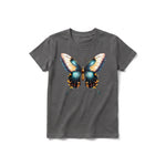 A charcoal short-sleeve crewneck t-shirt for youth featuring a graphic of a arthropods animal on the front.