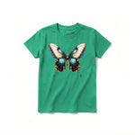 A kelly short-sleeve crewneck t-shirt for youth featuring a graphic of a arthropods animal on the front.