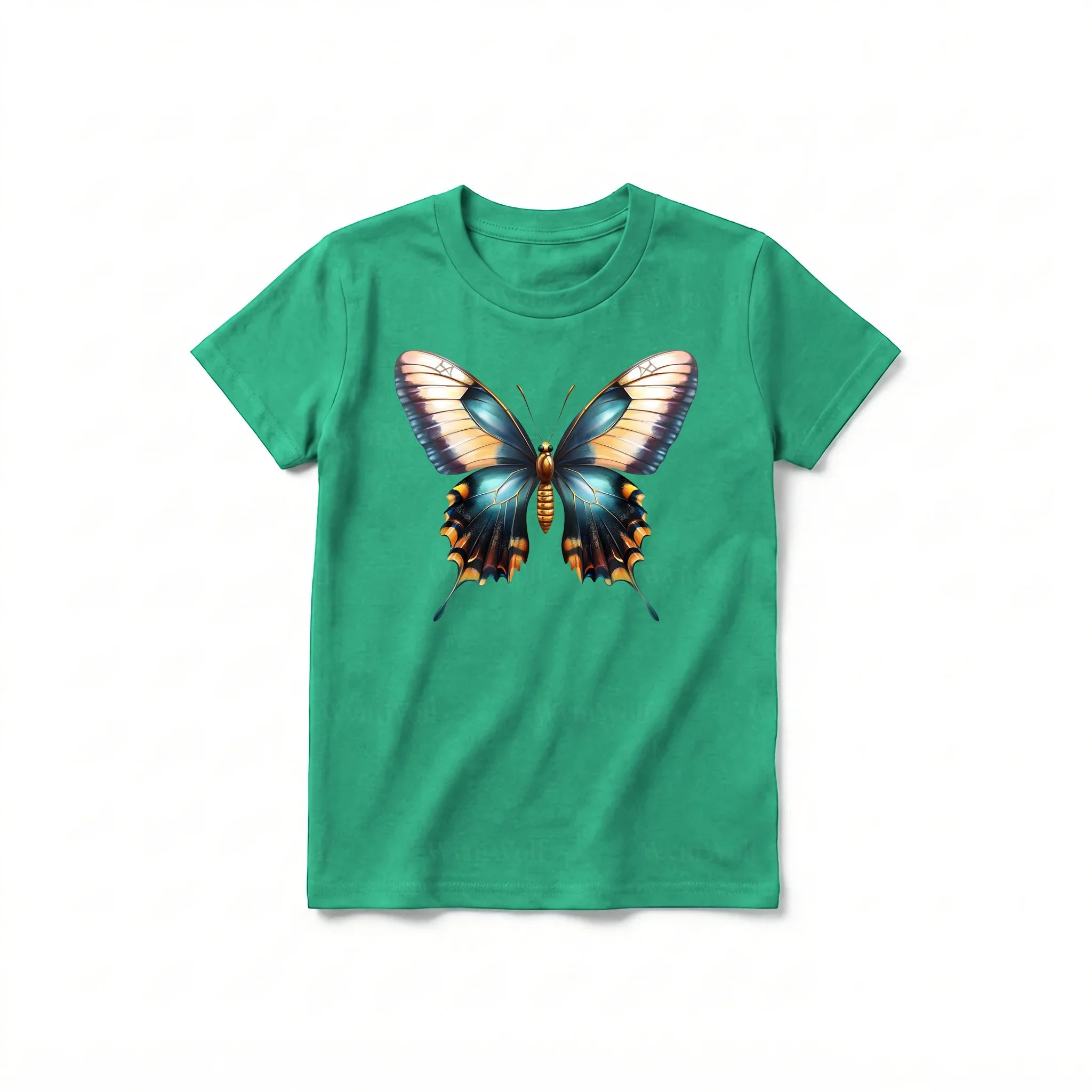 A kelly short-sleeve crewneck t-shirt for youth featuring a graphic of a arthropods animal on the front.
