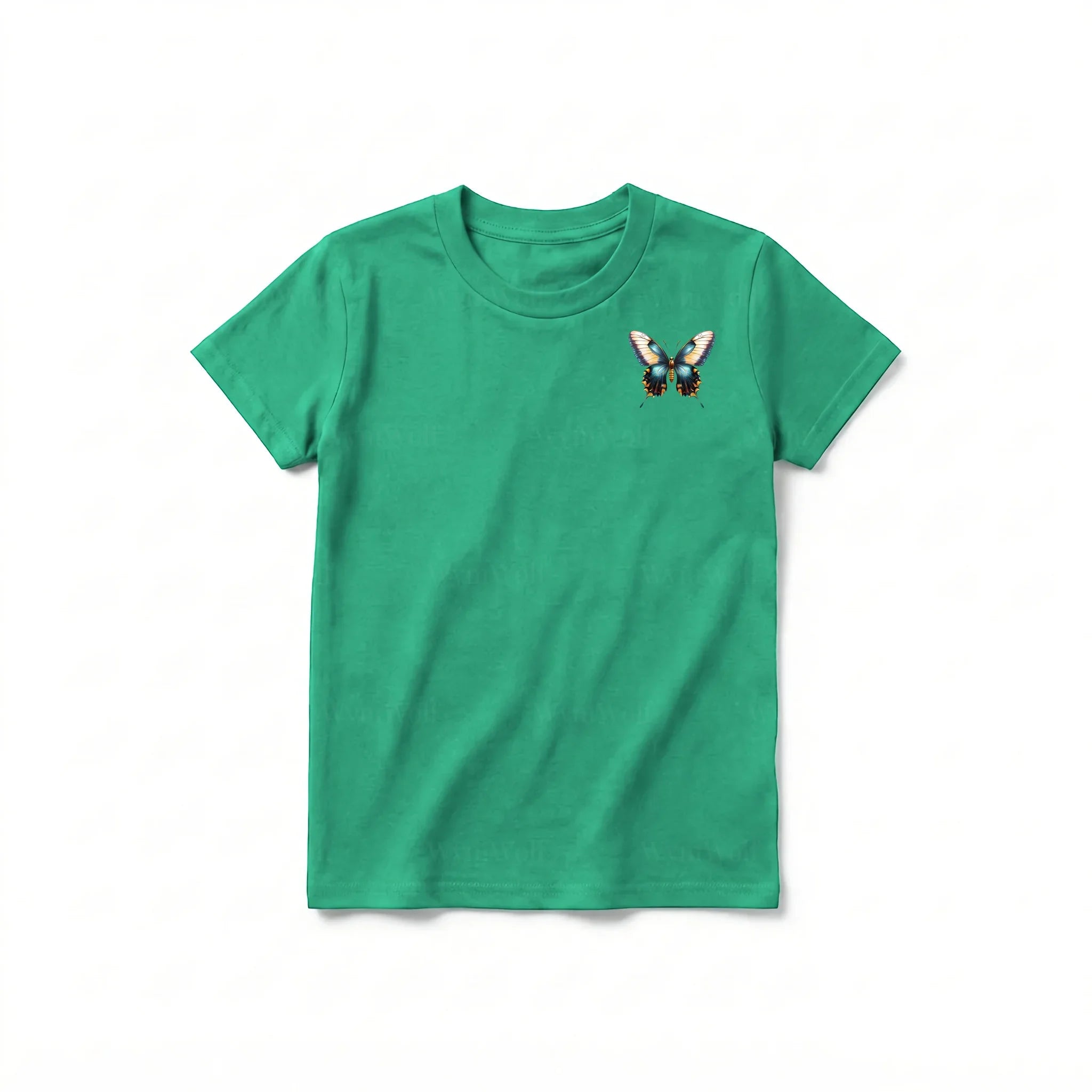 A kelly short-sleeve crewneck t-shirt for youth featuring a graphic of a arthropods animal on the left chest.