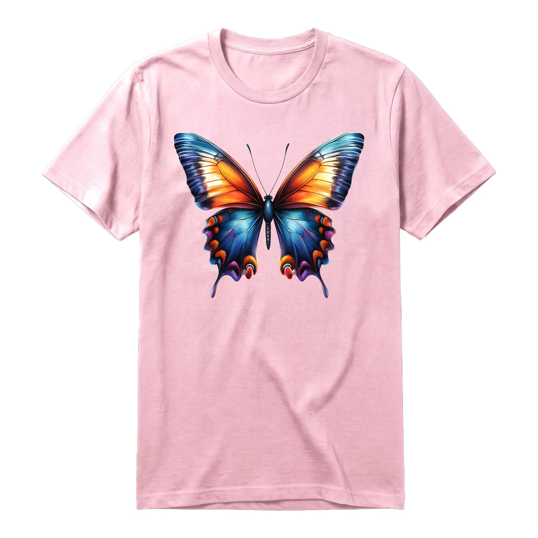 A pink short-sleeve crewneck t-shirt for adult featuring a graphic of a arthropods animal on the front.