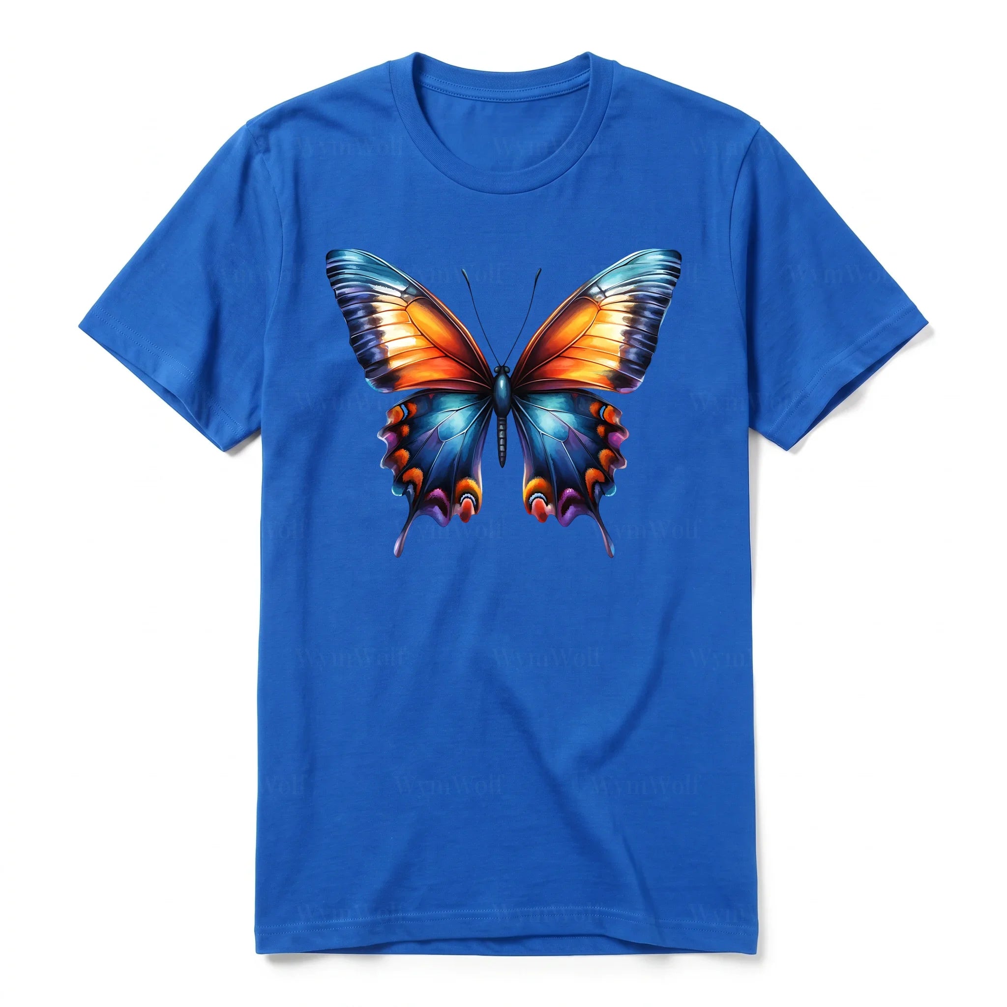 A royal short-sleeve crewneck t-shirt for adult featuring a graphic of a arthropods animal on the front.