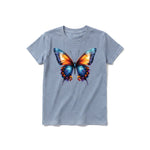 Un T-shirt steel-blue à manches courtes et col rond pour jeune, orné d'un motif représentant un arthropode sur le devant.