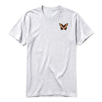 A ash grey short-sleeve crewneck t-shirt for adult featuring a graphic of a arthropods animal on the left chest.