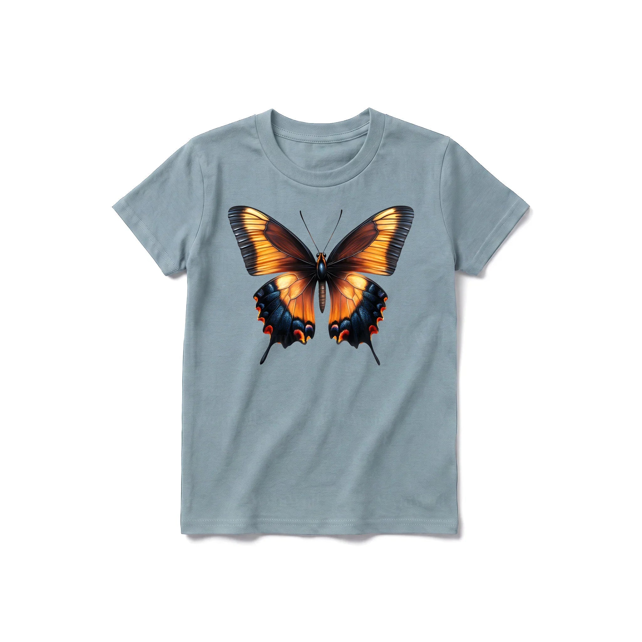 A sage short-sleeve crewneck t-shirt for youth featuring a graphic of a arthropods animal on the front.
