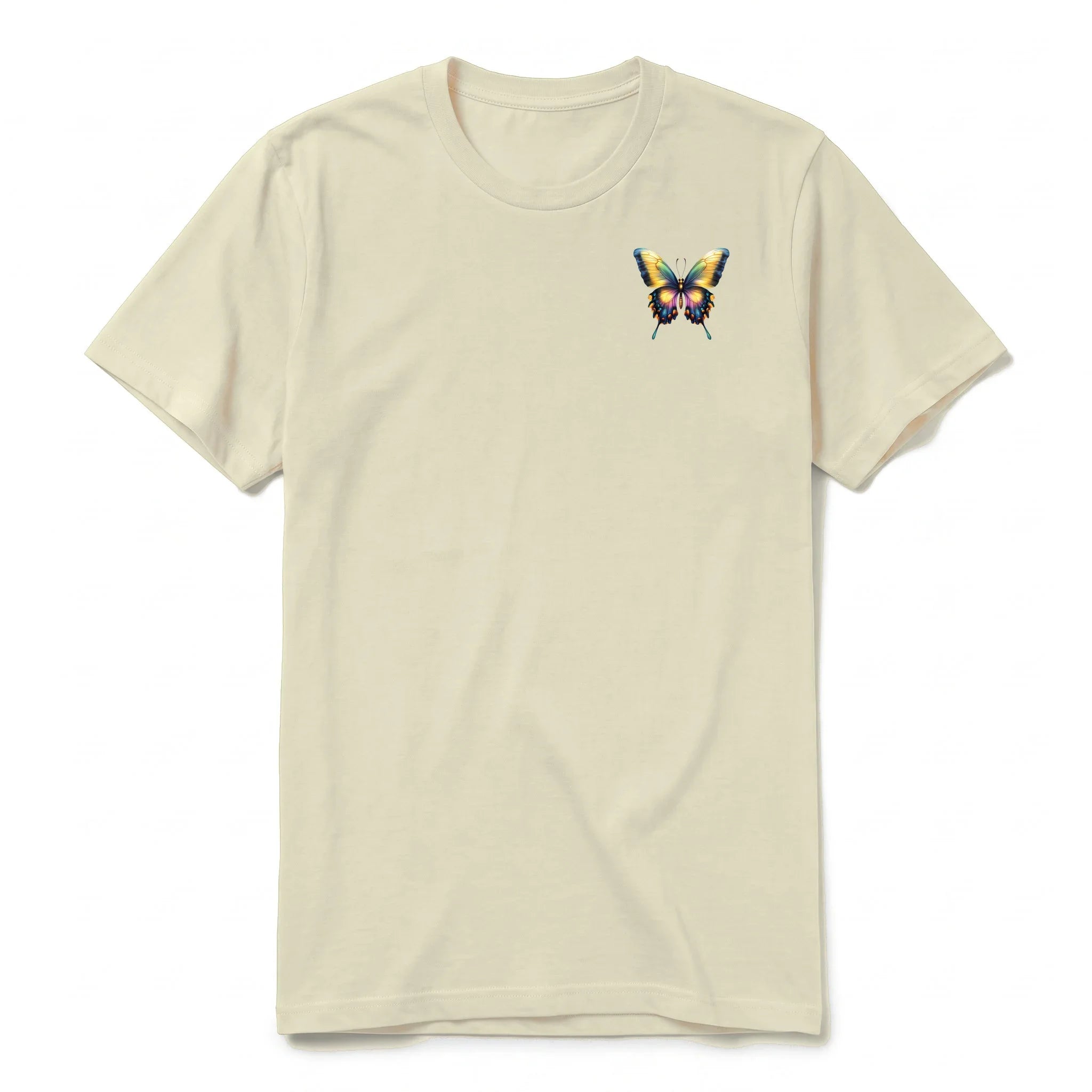 A latte short-sleeve crewneck t-shirt for adult featuring a graphic of a arthropods animal on the left chest.