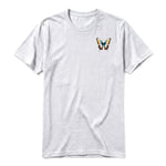 A ash grey short-sleeve crewneck t-shirt for adult featuring a graphic of a arthropods animal on the left chest.