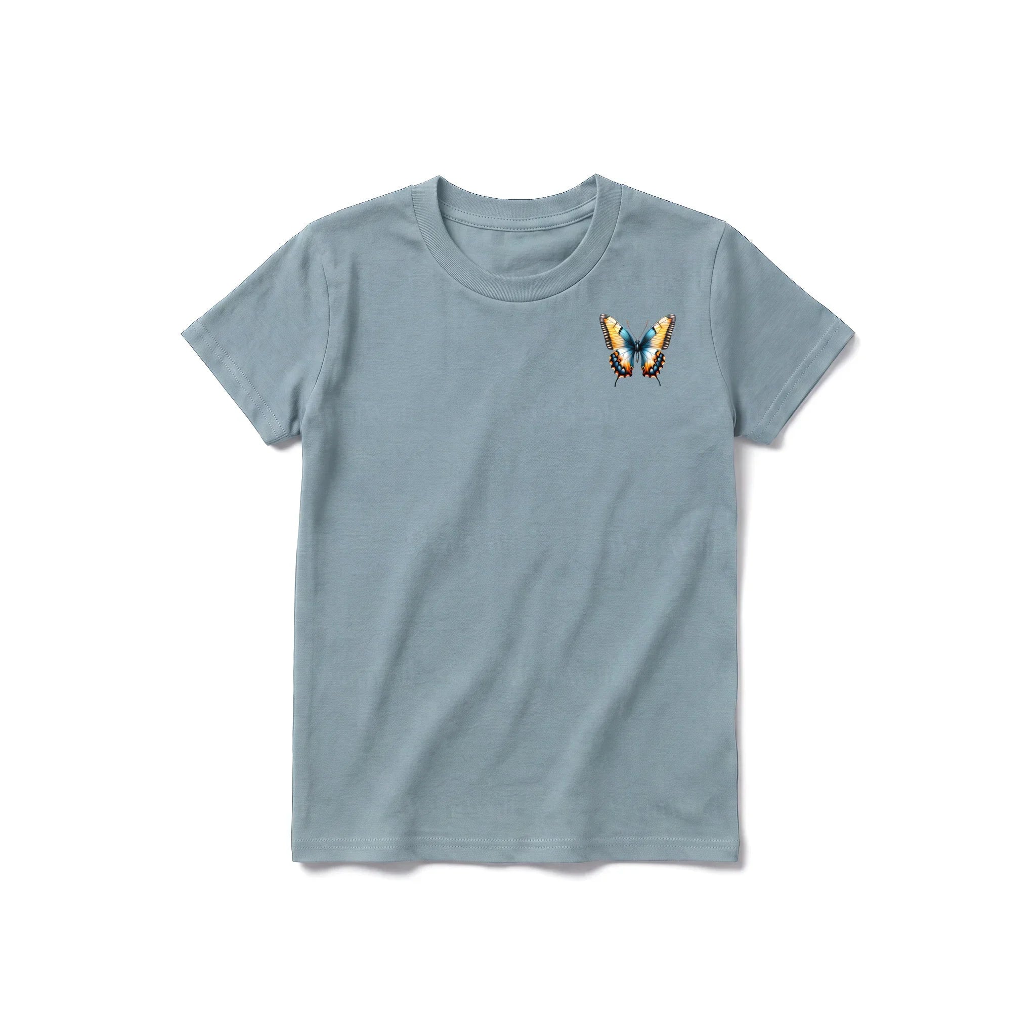 A sage short-sleeve crewneck t-shirt for youth featuring a graphic of a arthropods animal on the left chest.