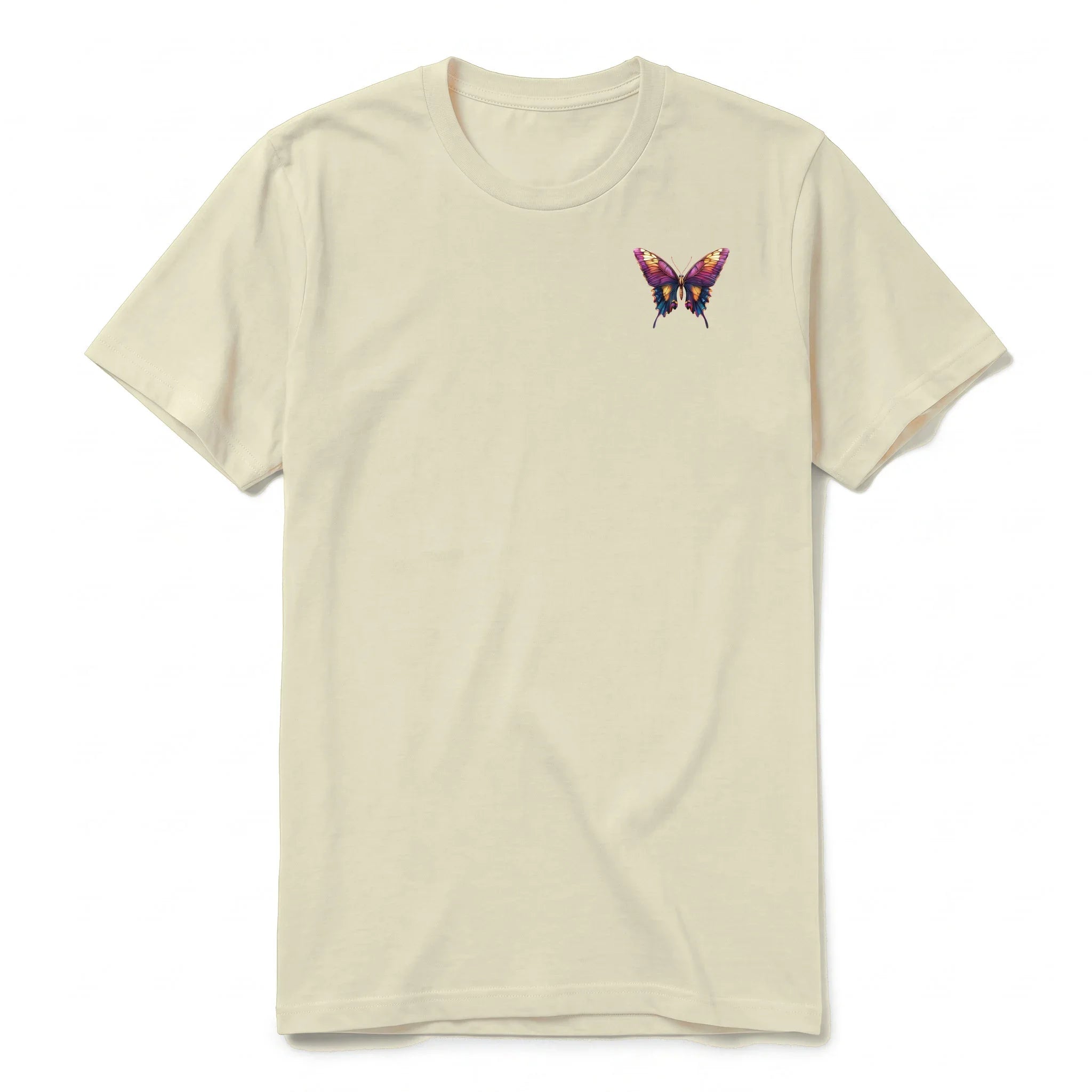 A latte short-sleeve crewneck t-shirt for adult featuring a graphic of a arthropods animal on the left chest.