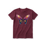 Un T-shirt marron à manches courtes et col rond pour jeune, orné d'un motif représentant un arthropode sur le devant.