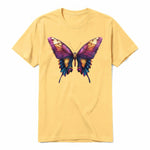 A mustard short-sleeve crewneck t-shirt for adult featuring a graphic of a arthropods animal on the front.