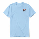 A powder short-sleeve crewneck t-shirt for adult featuring a graphic of a arthropods animal on the left chest.