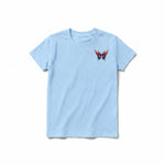 A powder short-sleeve crewneck t-shirt for youth featuring a graphic of a arthropods animal on the left chest.