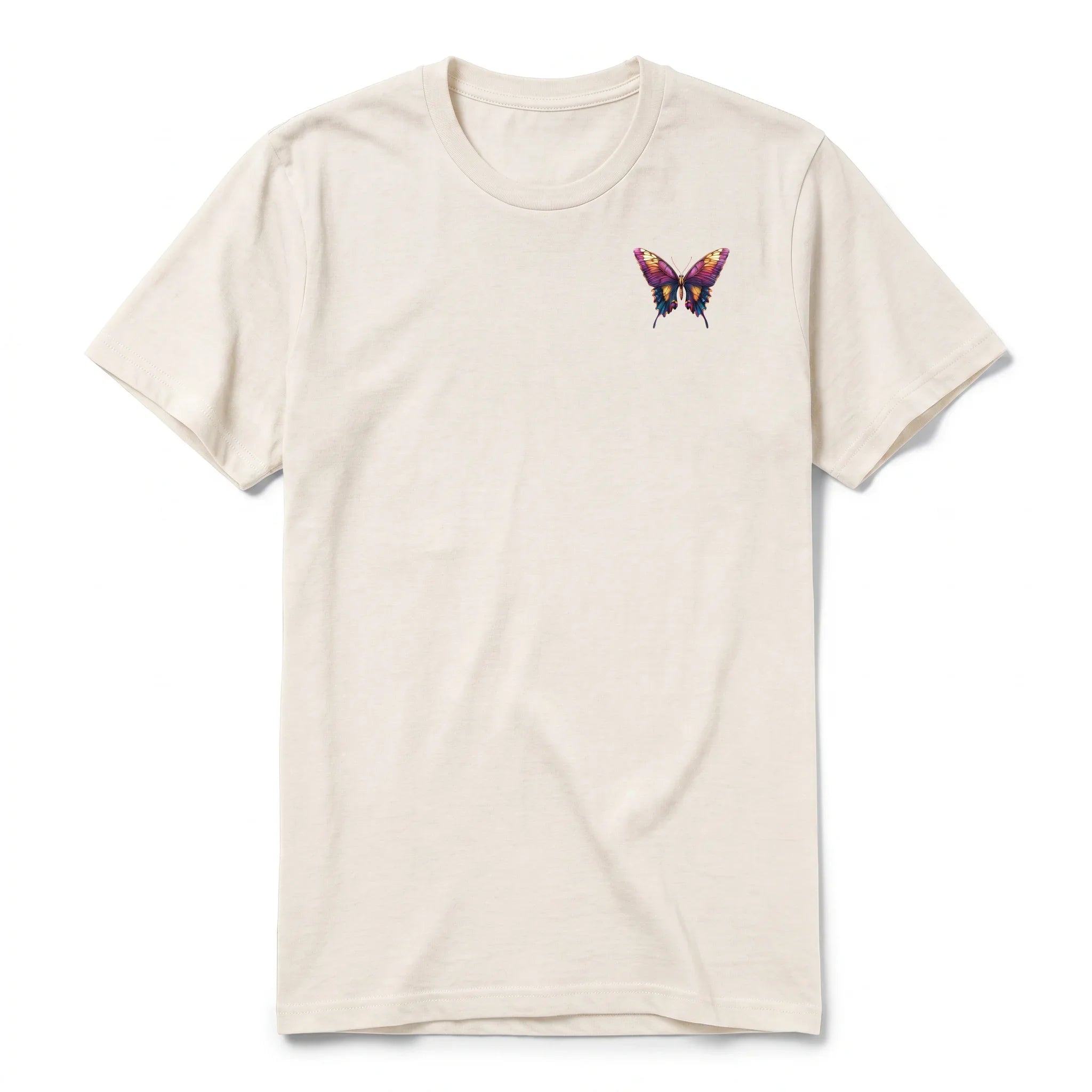 Un T-shirt blanc vintage à manches courtes et col rond, orné d'un motif représentant un arthropod sur la poitrine gauche.