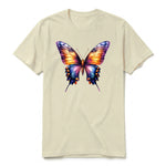 Un T-shirt latte à manches courtes et col rond, orné d'un motif représentant un arthropod sur le devant.