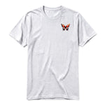 A ash grey short-sleeve crewneck t-shirt for adult featuring a graphic of a arthropods animal on the left chest.