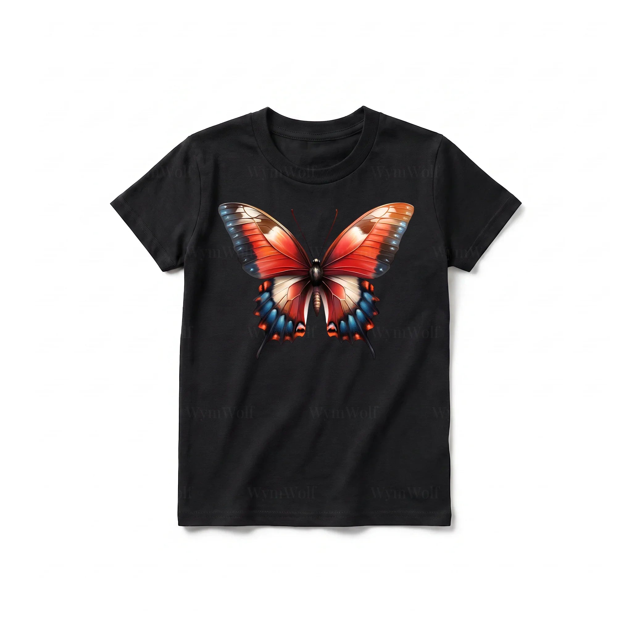 A black short-sleeve crewneck t-shirt for youth featuring a graphic of a arthropods animal on the front.