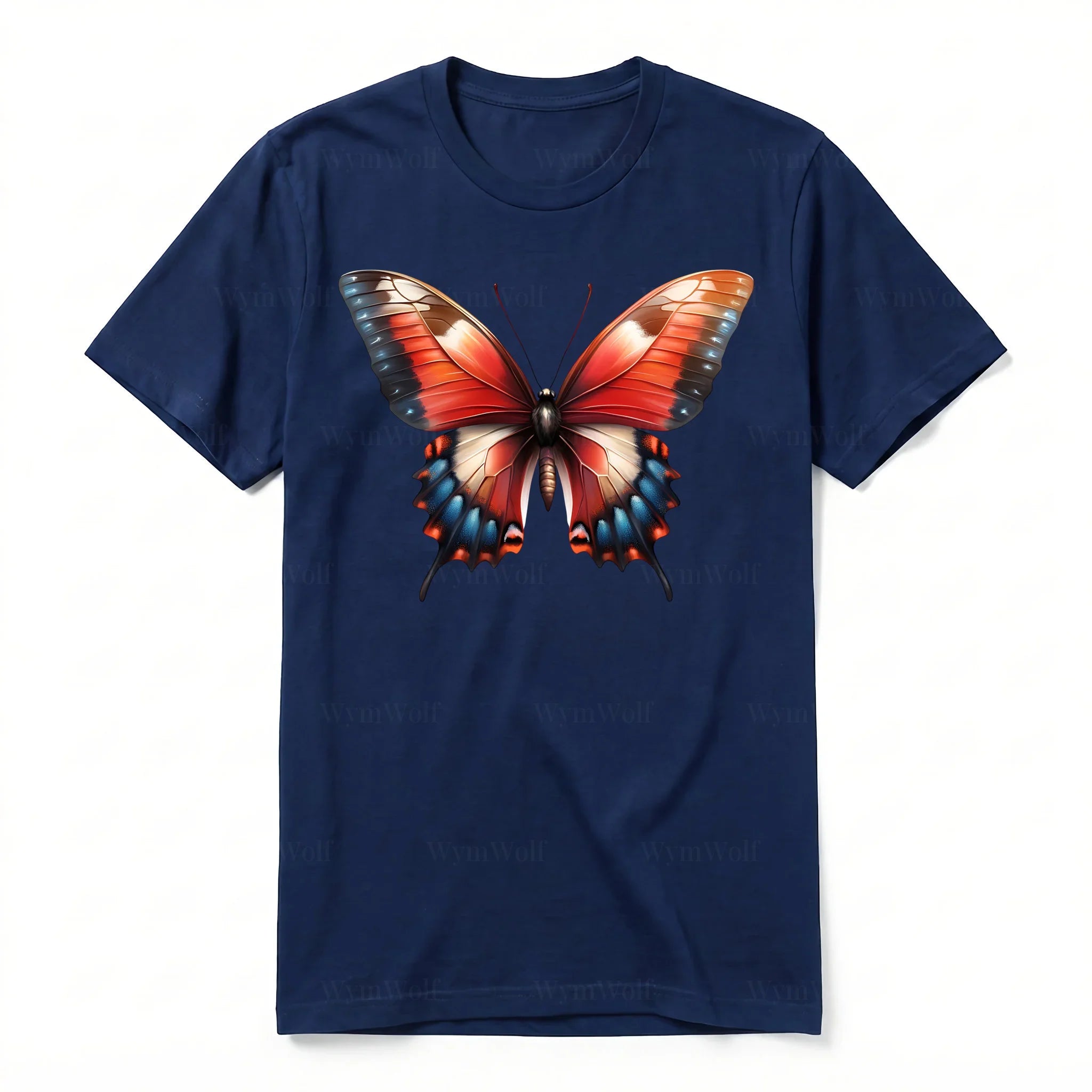 A navy short-sleeve crewneck t-shirt for adult featuring a graphic of a arthropods animal on the front.