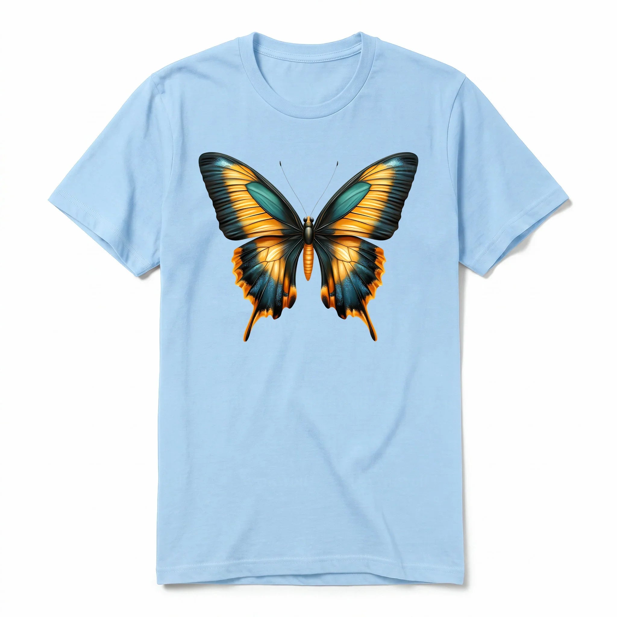 Un T-shirt poudre à manches courtes et col rond, orné d'un motif représentant un arthropod sur le devant.