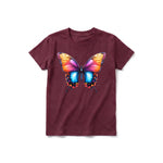 Un T-shirt marron à manches courtes et col rond pour jeune, orné d'un motif représentant un arthropode sur le devant.