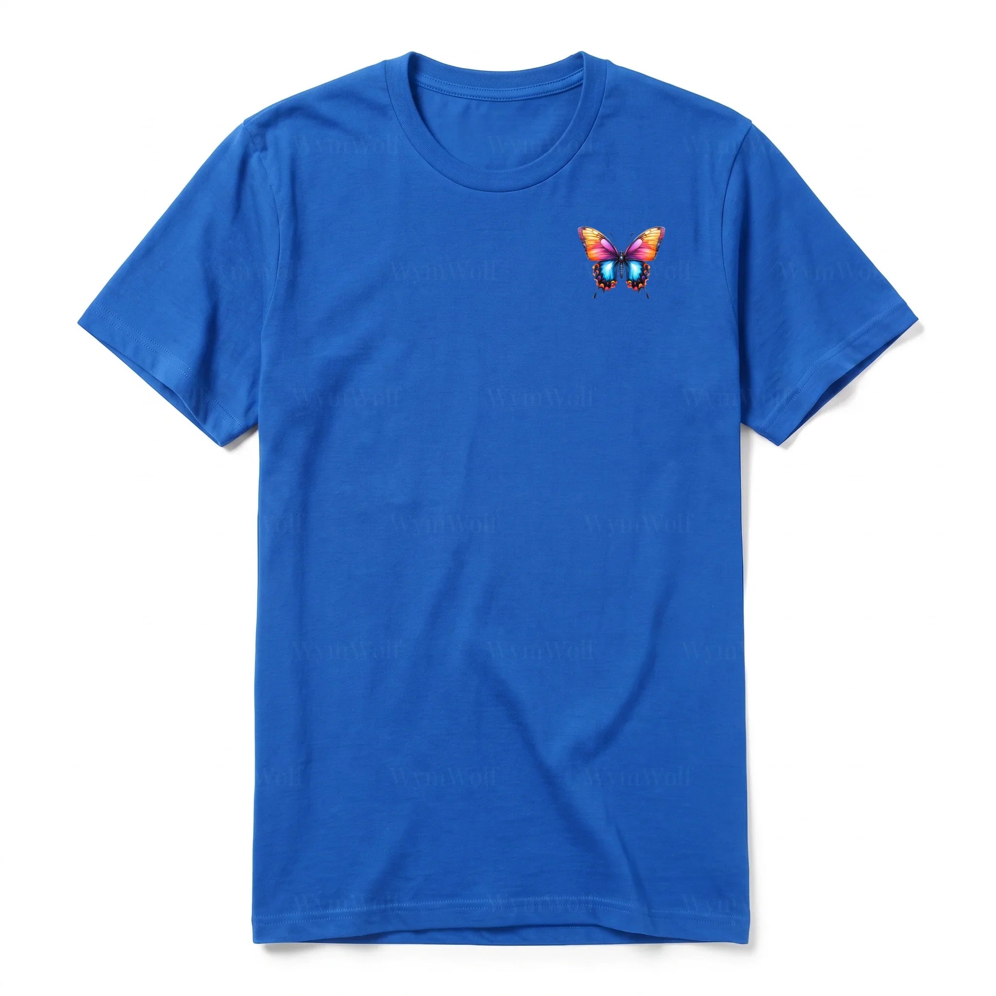 A royal short-sleeve crewneck t-shirt for adult featuring a graphic of a arthropods animal on the left chest.