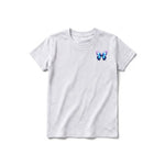 A ash grey short-sleeve crewneck t-shirt for youth featuring a graphic of a arthropods animal on the left chest.