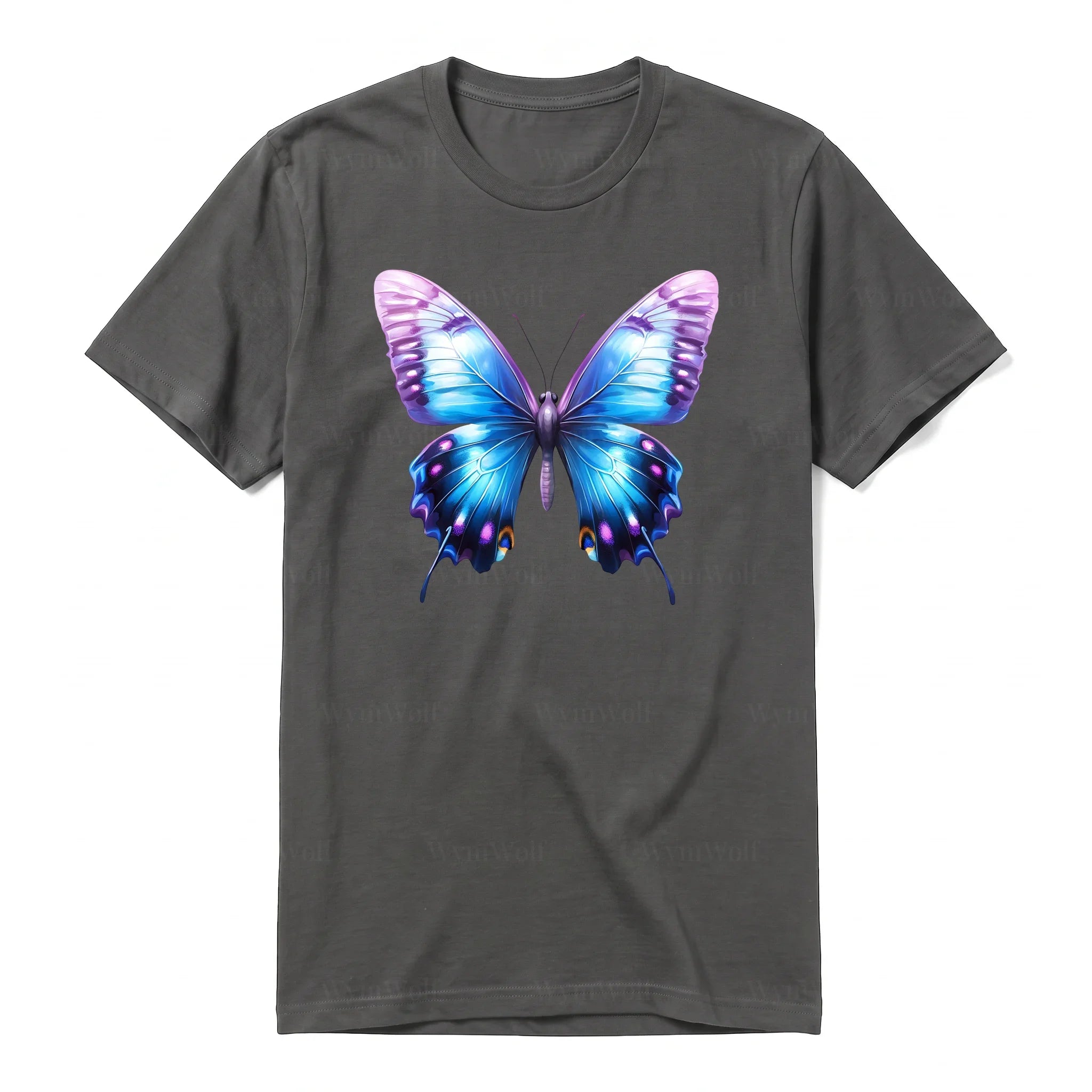 A charcoal short-sleeve crewneck t-shirt for adult featuring a graphic of a arthropods animal on the front.