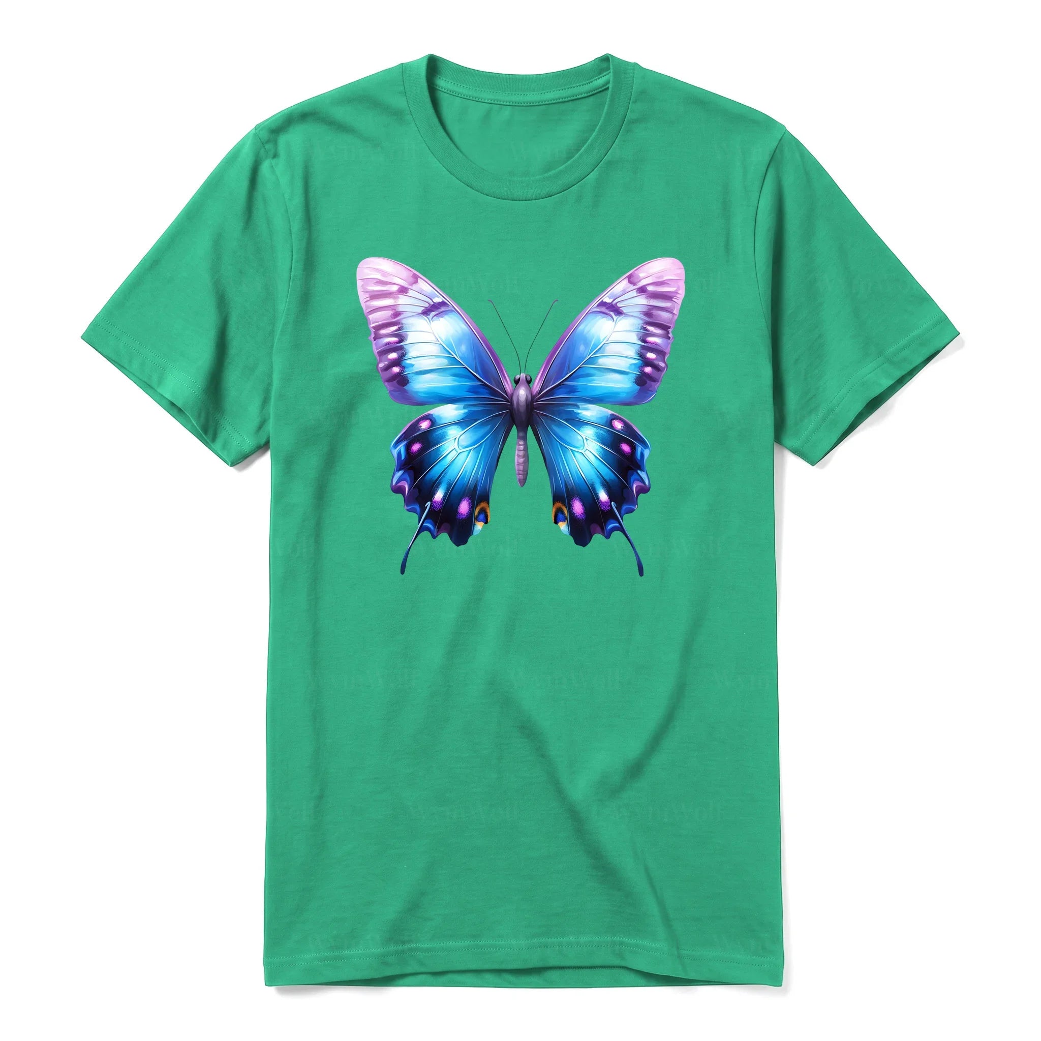 A kelly short-sleeve crewneck t-shirt for adult featuring a graphic of a arthropods animal on the front.