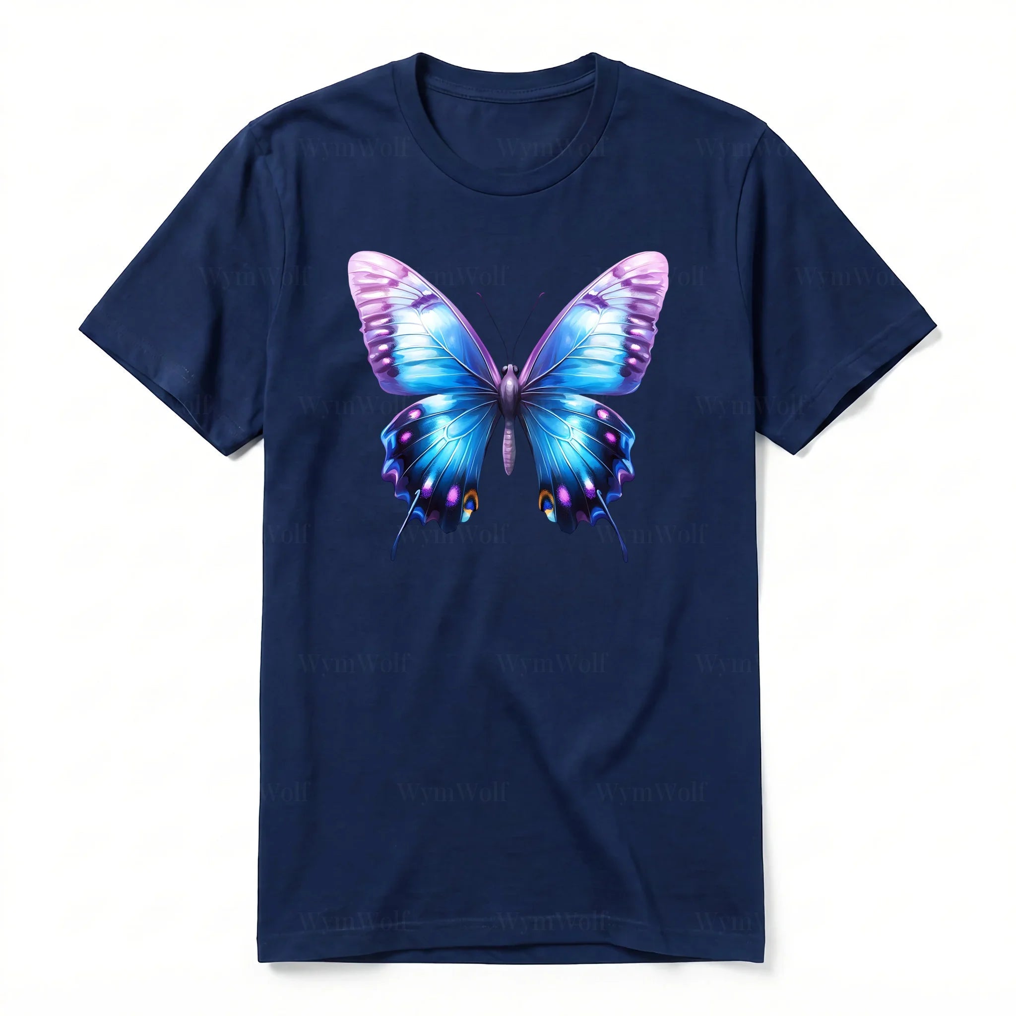 A navy short-sleeve crewneck t-shirt for adult featuring a graphic of a arthropods animal on the front.