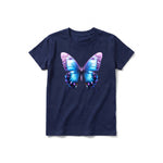 A navy short-sleeve crewneck t-shirt for youth featuring a graphic of a arthropods animal on the front.