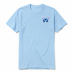 A powder short-sleeve crewneck t-shirt for adult featuring a graphic of a arthropods animal on the left chest.