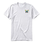A ash grey short-sleeve crewneck t-shirt for adult featuring a graphic of a arthropods animal on the left chest.