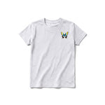 A ash grey short-sleeve crewneck t-shirt for youth featuring a graphic of a arthropods animal on the left chest.